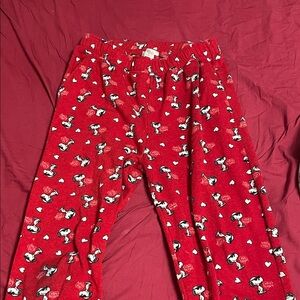 Peanuts Red Cartoon Print Joggers
